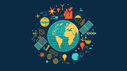 Fototapeta premium Green technology protecting planet earth from climate change