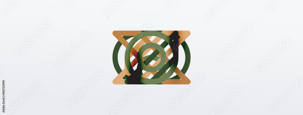 Poster abstract background - colorful circle lines technology or business digital template