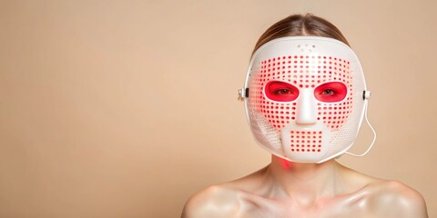 Red light therapy mask for skincare and relaxation