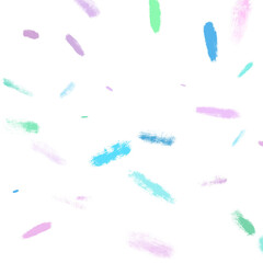Isolated colourful abstract brushstroke pattern with pastel accents