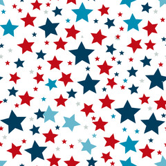 Patriotic star pattern design featuring red, white, and blue stars on a white background 2