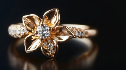 Diamond flower ring, a symbol of love
