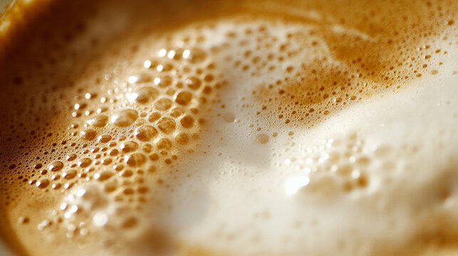 close up of frothy coffee