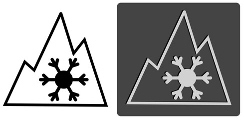 The so-called Alpine symbol, which identifies car tires that may be driven in winter conditions.