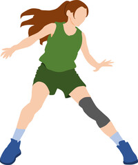  バスケットボールをする女性のイラスト