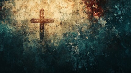 A textured background featuring subtle religious symbols, ideal for presentations or posters.