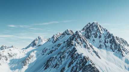 Fototapeta premium Winter Snow-Covered Mountains in 4K