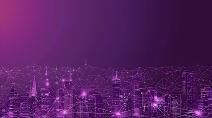 Obraz premium modern city background with technology 