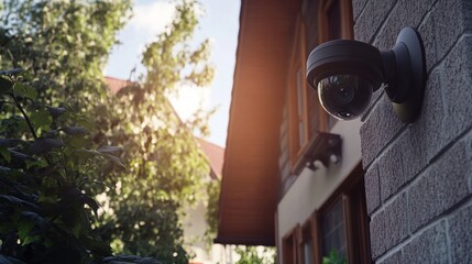 Security Camera on Brick Wall