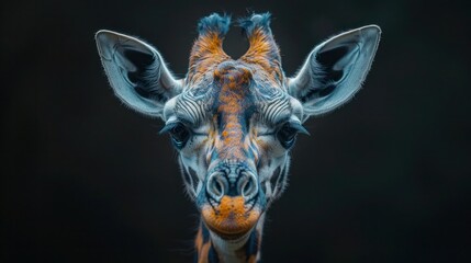 Obraz premium Graceful Giraffe: Close-Up of Majestic Head and Face