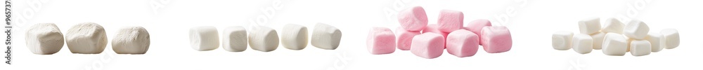 Poster A marshmallow on a white background with full depth of field isolated on it