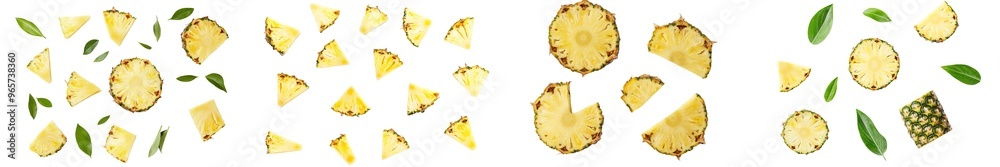 Aufkleber This is a set of pineapples isolated on white backgrounds with clipping paths and full depth of field