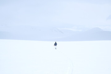 Lone skier on the tundra