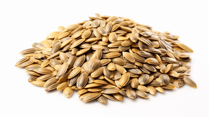  pile of small, light brown seeds