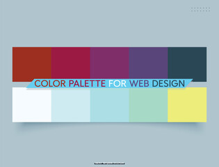 COLOR PALETTE FOR WEB DESIGN. Trendy color combinations for 2024 Vector illustration.