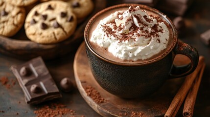 Warm Hot Chocolate with Whipped Cream
