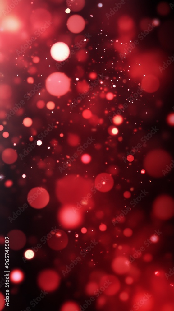 Poster abstract red bokeh lights background