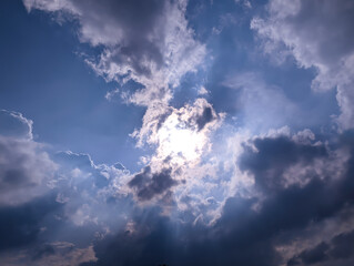 sun rays and clouds