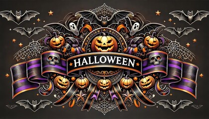 Obraz premium ハロウィン シンボル 背景