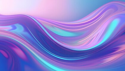 Fototapeta premium abstract iridescent shape, holographic background; blue and purple wave