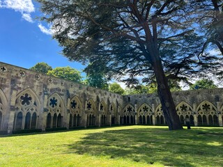 Courtyard of the Salisbury Cathedral in Salisbury, England