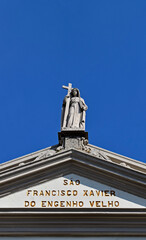 Church of Saint Francis Xavier facade (detail) in the Tijuca neighborhood, Rio de Janeiro, Brazil