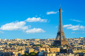 Fototapeta premium Eiffel tower, a wrought iron lattice tower on the Champ de Mars in Paris, France