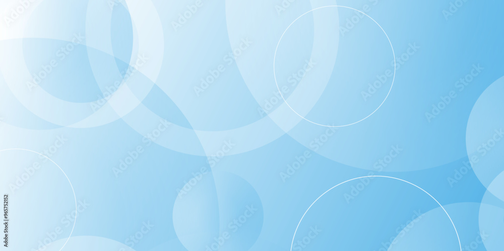 Poster blue background with white circle rings. Blue gradient minimal vector background with circle difference shape. geometric website landing page or banner template modern style vector illustration.