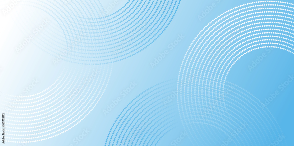 Aufkleber blue background with white circle rings. Blue gradient minimal vector background with circle difference shape. geometric website landing page or banner template modern style vector illustration.