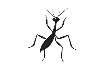Praying Mantis silhouette vector illustration