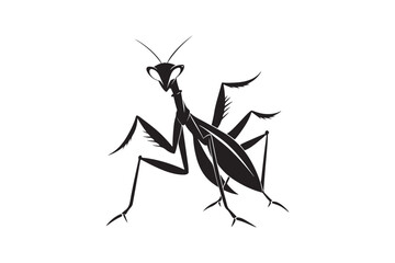 Praying Mantis silhouette vector illustration