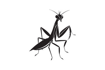 Praying Mantis silhouette vector illustration