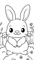 Fototapeta premium bunny coloring book 