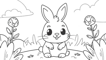 Obraz premium bunny coloring book 