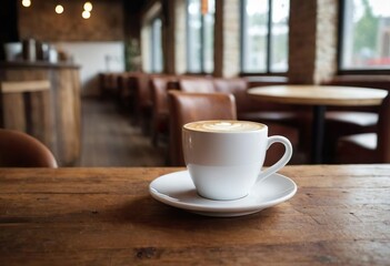 Latte Art in a Cozy Café Atmosphere