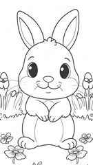 Fototapeta premium rabbit coloring book