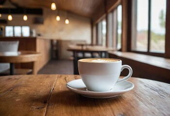 Latte Art in a Cozy Café Atmosphere