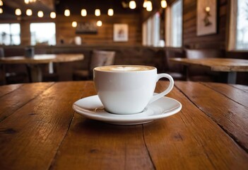 Latte Art in a Cozy Café Atmosphere