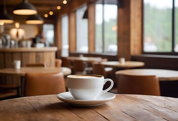 Latte Art in a Cozy Café Atmosphere