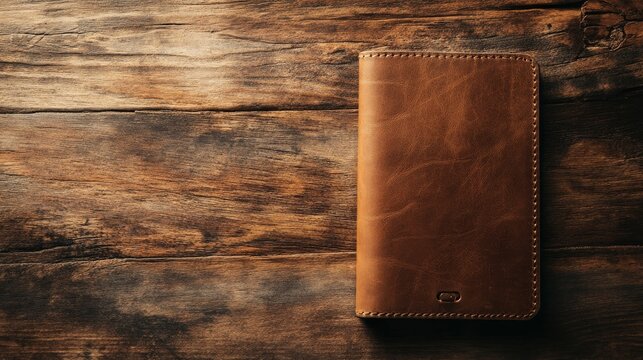 Elegant Personalized Leather Passport Holder with Engraved Name, Ideal Travel-Themed Gift, 3D Illustration with Copy Space for Text