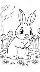 Obraz premium rabbit coloring book