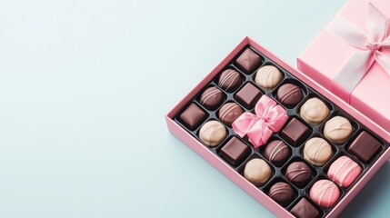 Sweet and Thoughtful Custom Chocolate Gift Box with Personalized Message - 3D Illustration with Copy Space for Text