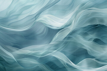 Fototapeta premium Gentle abstract waves in soft blue and green tones with flowing texture.