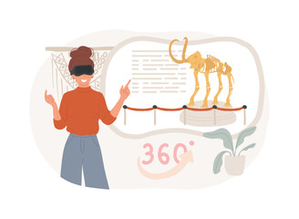 Virtual museum visit isolated cartoon vector illustrations.
