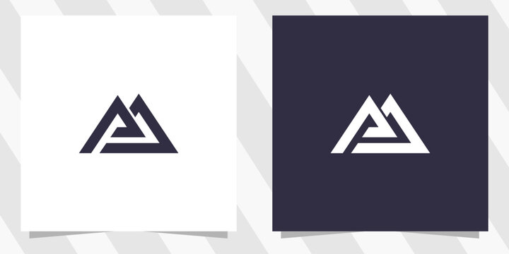 letter pm mp logo design vector