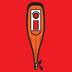 electronic thermometer icon, body thermometer illustration.