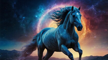 The Magical Presence of a Rainbow-Maned Horse in the Vast Universe