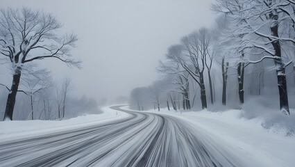 snow covered road