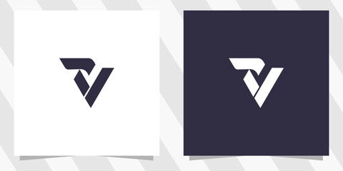 letter rv vr logo design vector