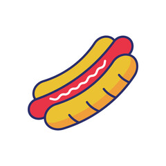 Hotdog vector icon stock illustration